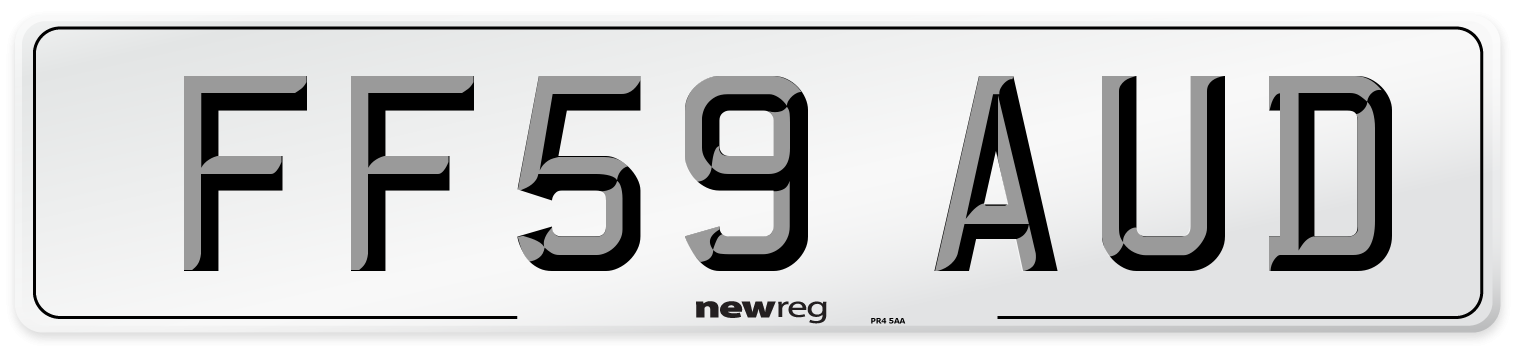 FF59 AUD Number Plate from New Reg